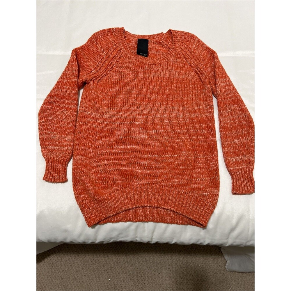 Heather By Bordeaux Sweater Womens Small Orange Marl Angora Wool Cozy Soft Girl